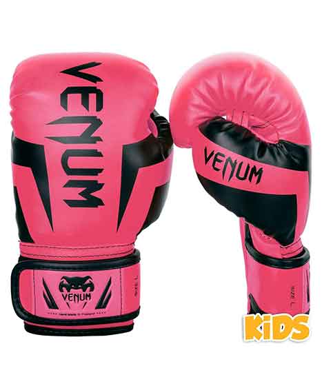 Venum Elite ボクシンググローブ キッズ - Exclusive - 蛍光ピンク