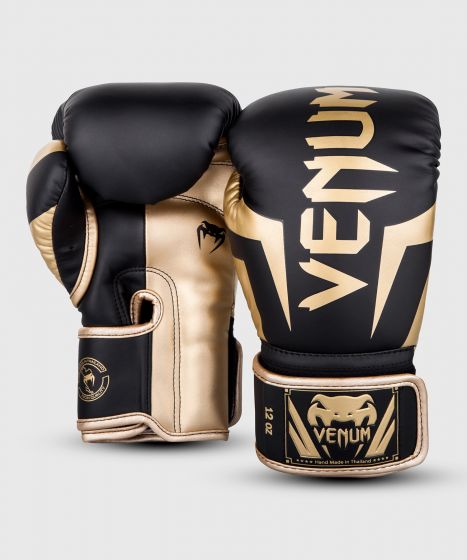 Venum Elite ボクシンググローブ-ブラック/ゴールド