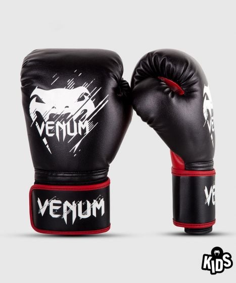 Venum Contender キッズ ボクシンググローブ-ブラック/レッド