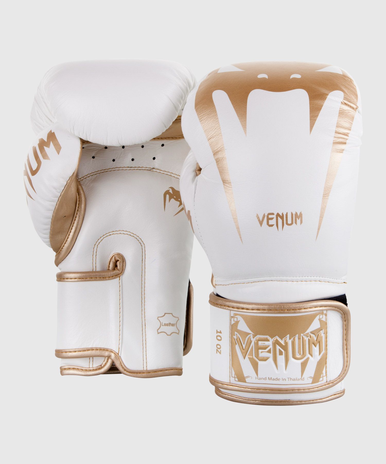 Venum Giant 3.0 ボクシング グローブ - ナッパ レザー - ホワイト/ゴールド