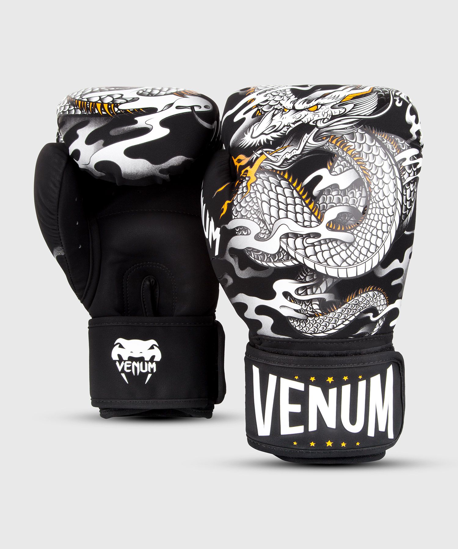 Venum Dragon's Flightボクシング グローブ - ブラック/ホワイト