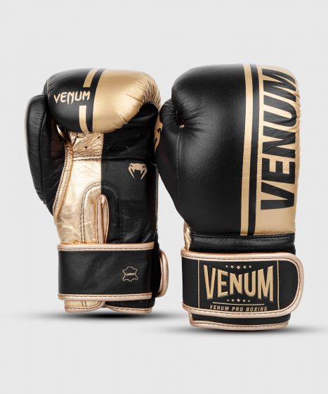 Venum Shield Pro ボクシンググローブ Velcro - ブラック/ゴールド