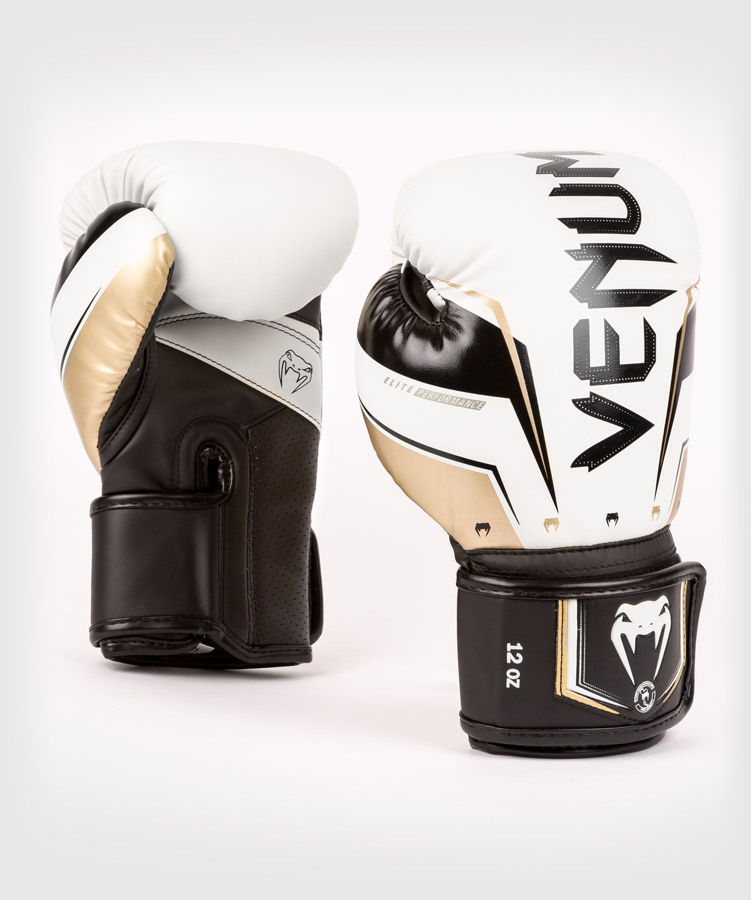 VENUM ELITE EVO ボクシンググローブ - ホワイト/ゴールド