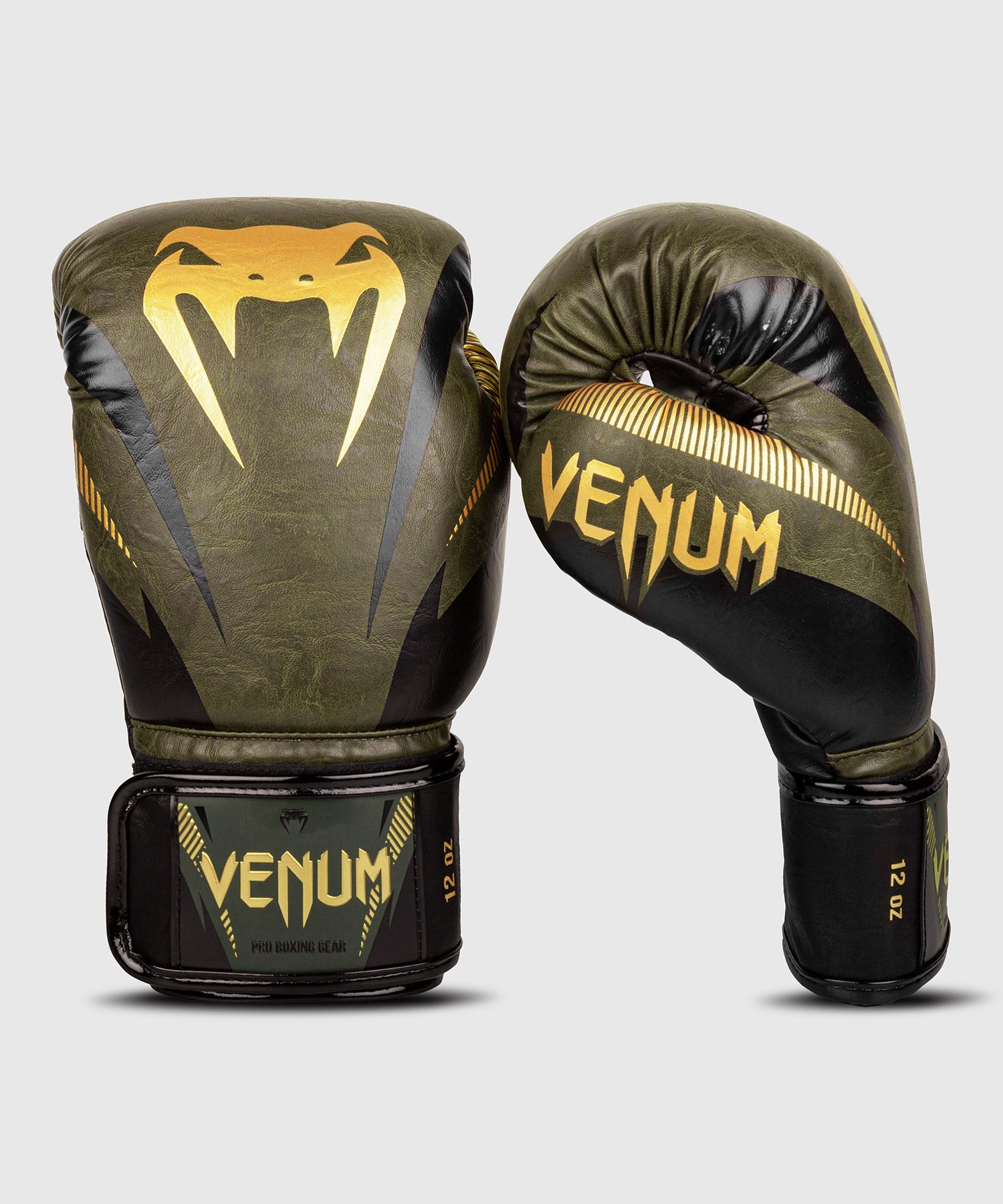 Venum Impact ボクシンググローブ - カーキ/ゴールド | BEEST